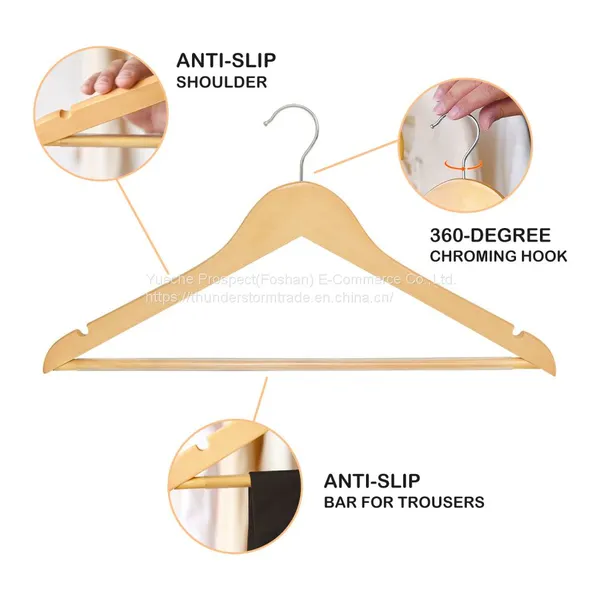 Natural Wholesale Wooden Hangers Clothes Hanger for Suit photo-3