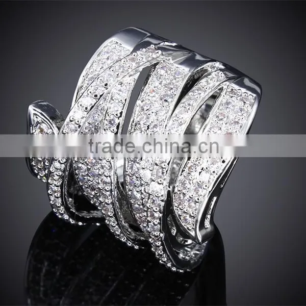 Exclusive New Unique Design Cubic Zircon Wedding Party Contrast Jewelry Ring photo-5