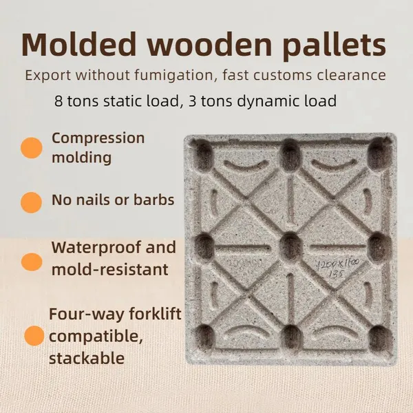 Customizable Molded Wood Pallets — Fumigation-Free for Export Clearance — Heavy-Duty & Deformation-Resistant photo-2