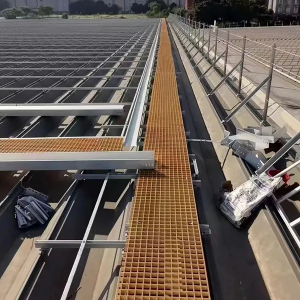 38x38mm FRP Grating Panel for Solar Farm Rooftop Access and Industrial Non-Slip Walkway photo-2