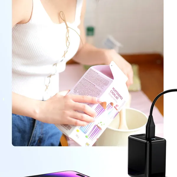 65W GaN QC3.0 Fast Charging USB-C Laptop & Phone Travel Charger Adapter photo-2