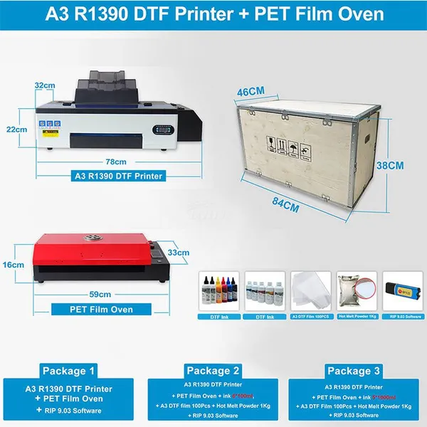 DTF Printer Direct to Film A3 Transfer PET Film Printing Machine for T Shirts Clothes Heat Press DIY Business photo-5