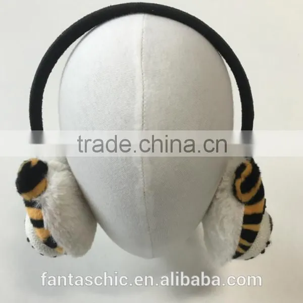 Winter Children Safety Ear Muff Funny Kids Ear Muffs Cute Tiger Animal Pattern photo-2
