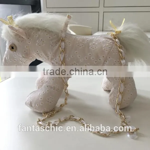 2016 Hot Sale Sprinting Embroidered Standing Stuffed Plush Toy Horse With a Bag photo-4