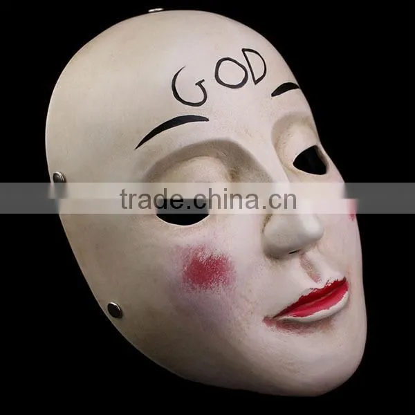 Latest The Purge Mask GOD Movie Theme Vigilandia Props Masquerade Scary Horror Killer Resin Halloween Carnival Mask 2015 photo-3