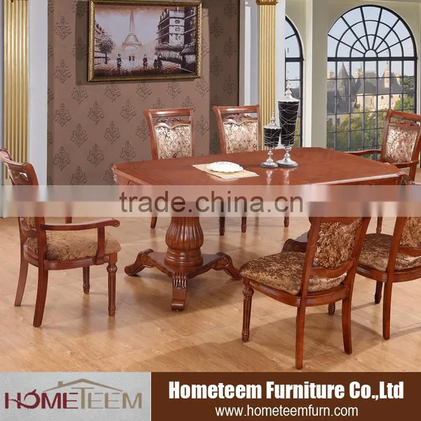 Antique Extendable Large Wood Folding Dining Table Set photo-2