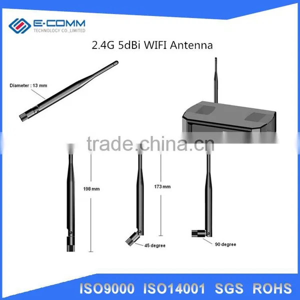 Factory Directly Supply 5dBi WIFI Antenna Swivel Bluetooth 2.4GHz Antenna WIFI Outdoor Antenna With SMA/RP-SMA