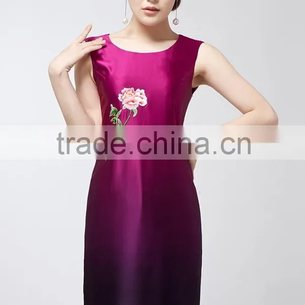 2015 High New Fashion Dress , Women Handmade Embroidered Dress Made in China