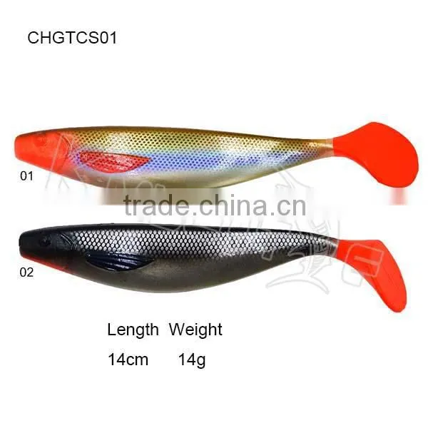 CHGTCS01 Freshwater and Saltwater Swimbait Shad Lure Paddle Tail Soft Fishing Lure for Bass