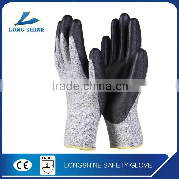 High Quality Nylon PU Coating Cut Resistant ESD Work Glove Softtextile Safety Glove photo-2