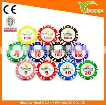 Plastic Pocker Chips 13.5g Clay Customize Sticker Poker Chip Casino Chip