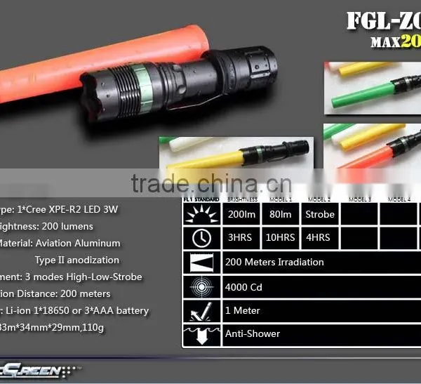 18650 and 3*AAA Battery CreeXPE LED Traffic Flashlight photo-2