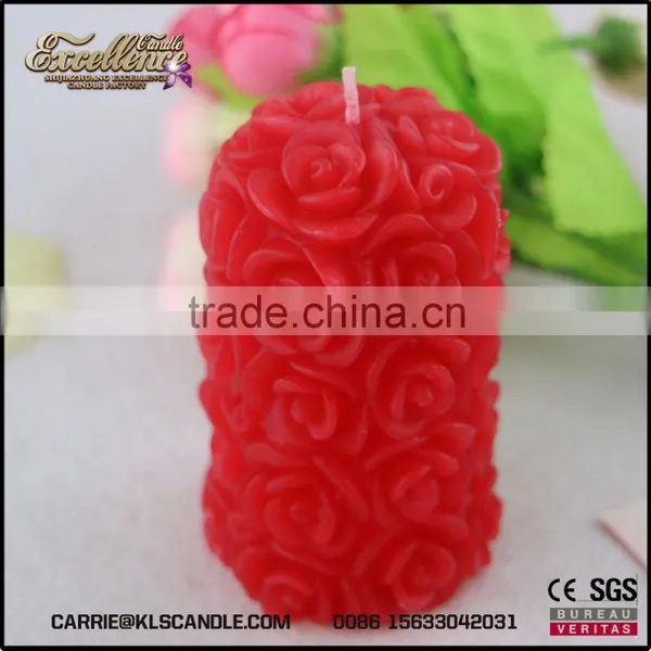 Rose Pillar Shape Wedding Candle Wholesale -carrie-0086 15633042031