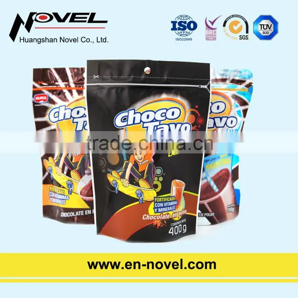 Stand Up Pouch With Zipper for Chocolate Powder Packaging