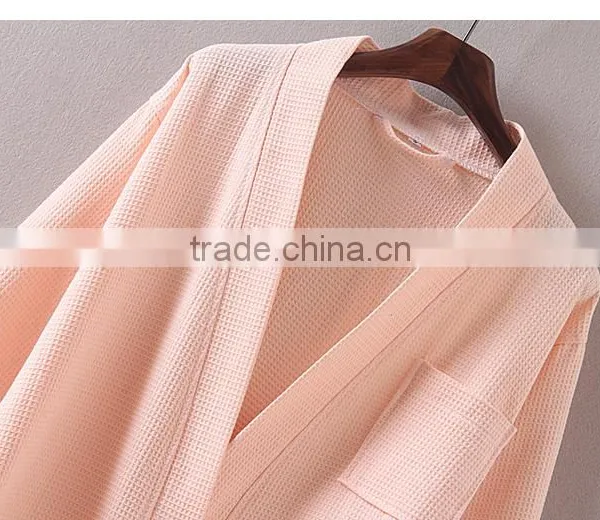 The Hotel for Men and Women in Spring and Summer Cotton Waffle Bathrobe Kimono Hotel Bathrobe Sweat Evaporate Couples Bath Robe photo-2