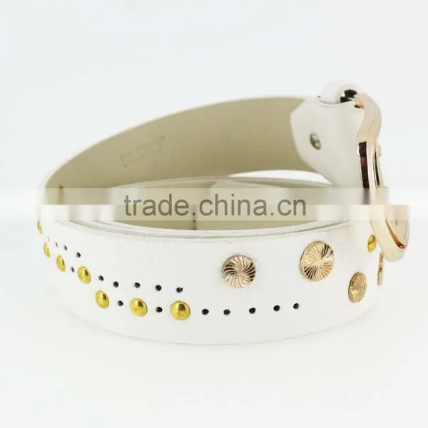 2015 Women's Fashion Studded Beads Belt With Shiny Gold Beads in Yiwu photo-3