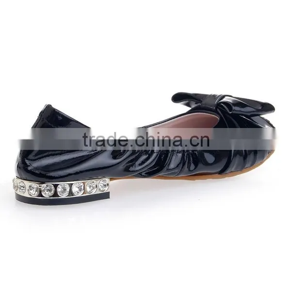 Patent With Glitter Flat Women Shoes Factory Price Wholesales photo-6
