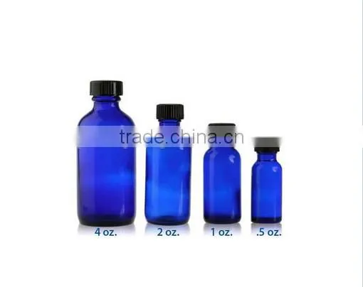 Cobalt Blue Glass Water Bottle Basil Seed Drink in Glass Bottle Blue Riva