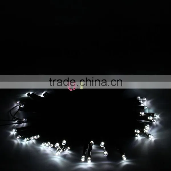 50LED Powered White Solar LED String Light Xmas Garden Deco