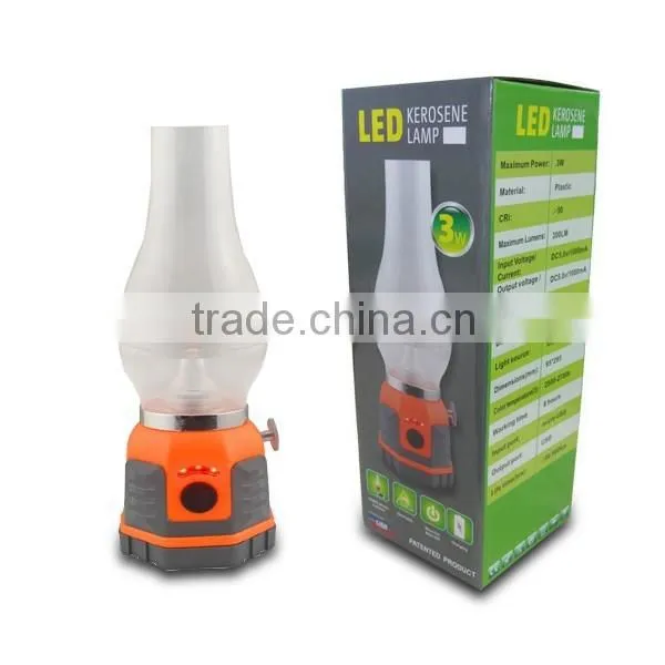 Rechargeable and Dimmable LED Kerosene Lamp With USB Cable photo-3