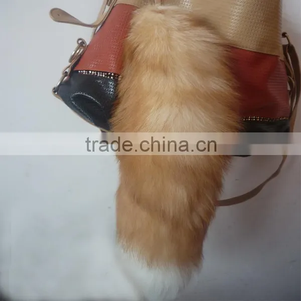 High Quality Real Fox Tail Fur Keychain photo-3