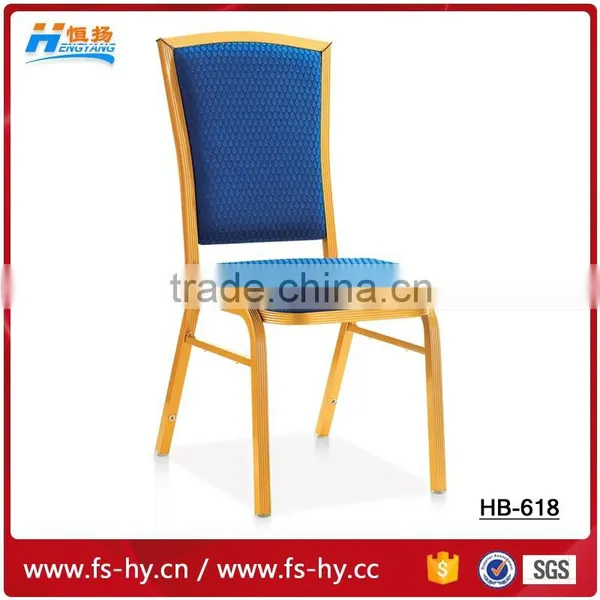 HB-689 Wholesale Banquet Chairs Aluminum Rental Price Steel Banquet Chair With Upholstered Cushion photo-4