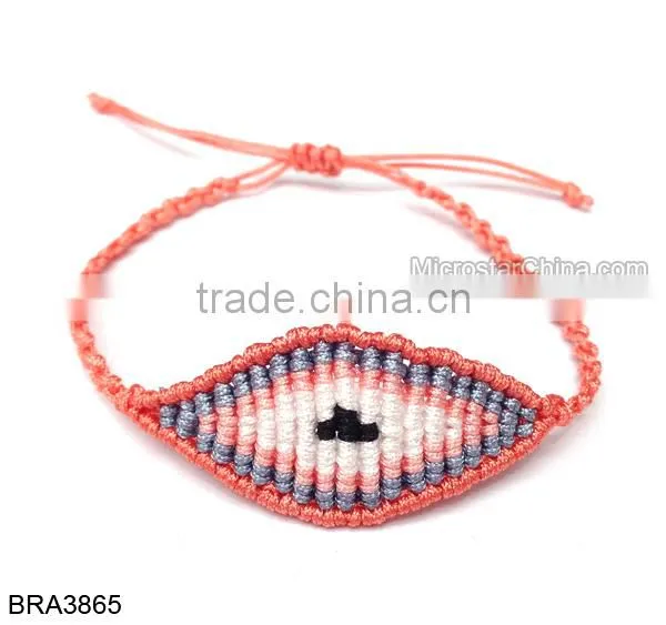 Braided Macrame Crystal Beads Eye Bracelet photo-4