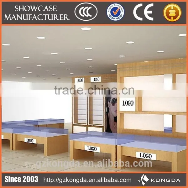 Modern Eyewear Store Interior Design Wooden Eyewear Showcase