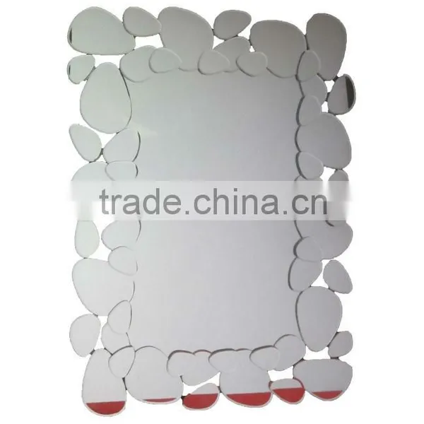 Fashion Modern Decorative Beauty Salon Pebbles Wall Mirror
