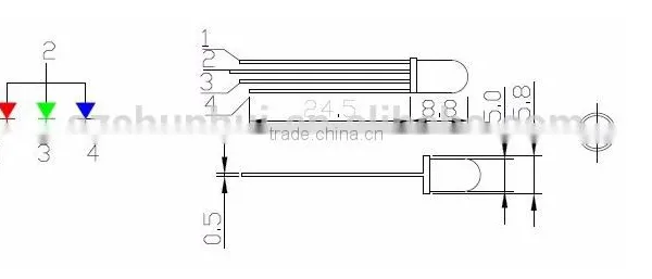 Super Bright Led Diode 5mm Led Light Emitting Diode,4-Pin Rgb Led Diode photo-3