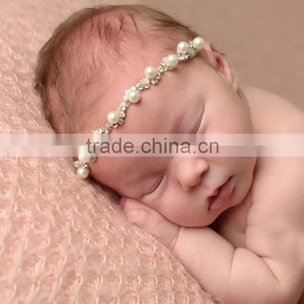 2016 New Fashion Rhinestone Pearls Women Hair Band / Silver and Gold Bridal Hair Accessories With Ribbon Silk / Pearl Belt photo-4