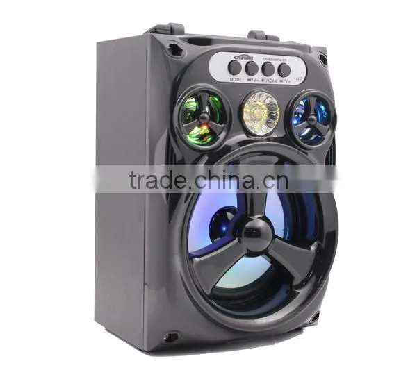 New Launch Portable Wooden Karaoke Bluetooth Speaker With Wireless Microphone and Guitar Input photo-2