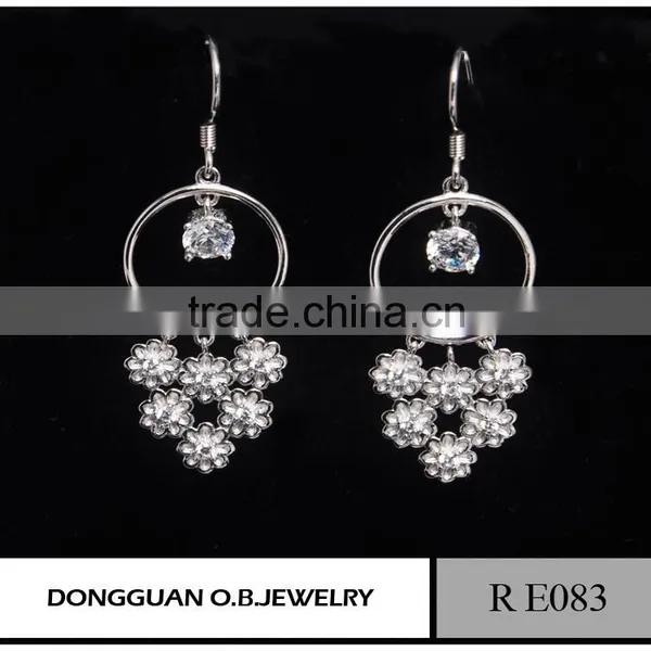 Beautiful Sterling Silver Earring for Lady, Wholesale Bridal Jewelry Flower Earring Design photo-5