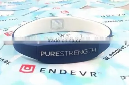 Charm Pure Strength Silicone Rubber Power Bracelet photo-2