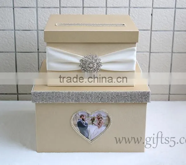 Elegant Wedding Gift Card Box in Handmade photo-3