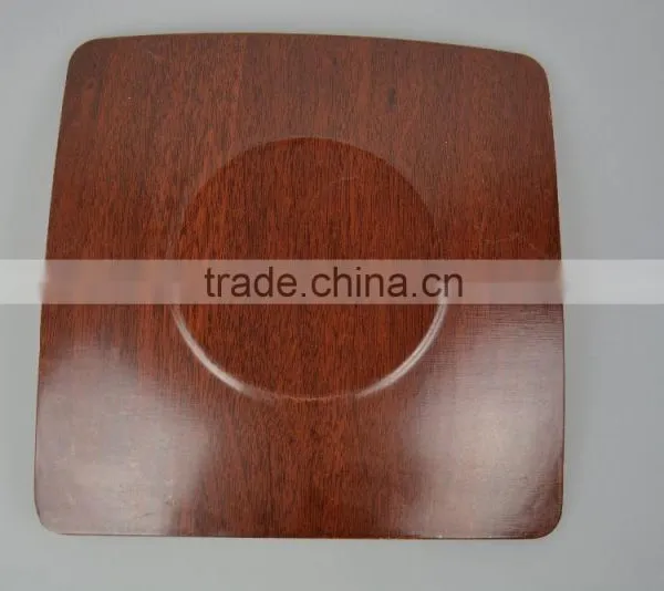 Bauble Red Brown Color China Square Shape Elegance Tea Pastries Gift Square Wooden Dinner Plate photo-3