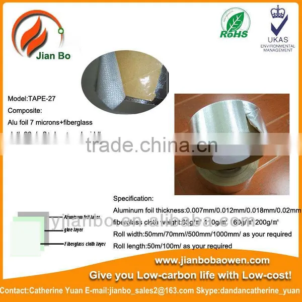 Aluminum Foil Fiberglass Tap, Fiberglass Adhesive Tape
