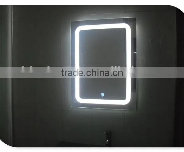 world popular CE R0HS certificate freely customized function wall mounted bright bathroom touch screen sensor LED mirror