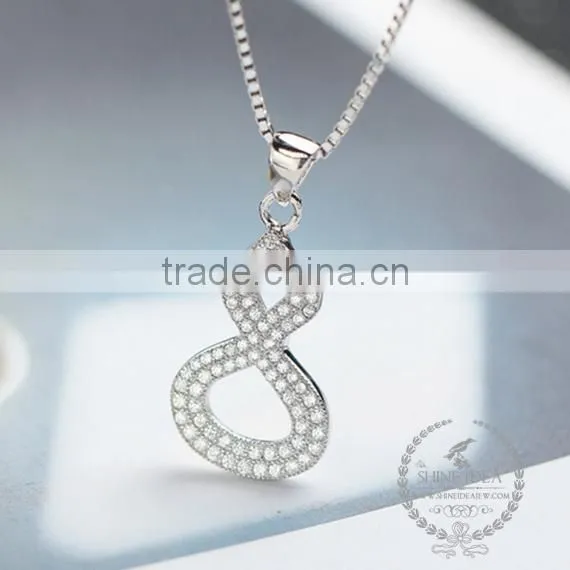 925 Sterling Silver Hollow 8 Necklace Fashion Women Necklace Supplies 6360447 photo-2