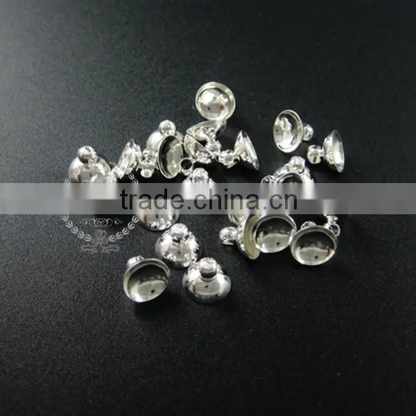 8mm Silver Plated Brass Glass Dome Cover Cap DIY Bail Supplies Findings 1532014 photo-2