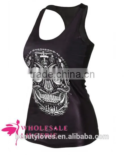 3D Black Scary Ladies Skull Snake 3D Printed Tank Top ,women Summer Printed Vest photo-2