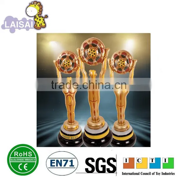 kids small golden football champion cup inflatable tumber