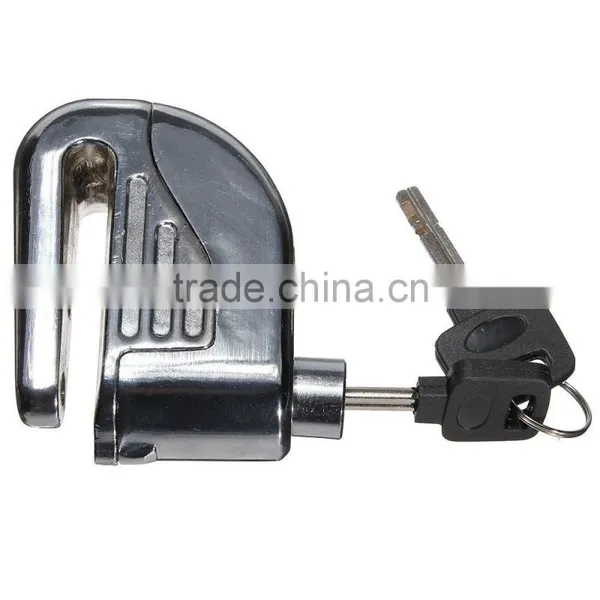 Chorme 6mm Security Motorcycle Motorbike Sturdy Wheel Disc Brake Lock Safety Alarm / Key photo-2