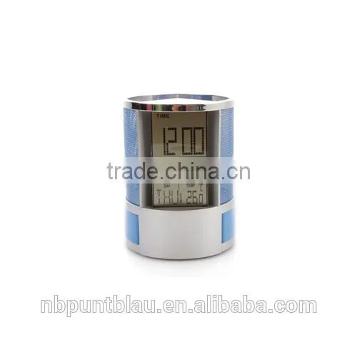 Table Clock PVC Penholder With Multifunction Display photo-5