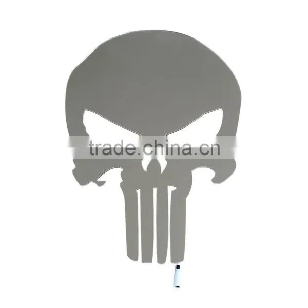 3D Punisher Mask Mirror Light, Halloween Decorative LED Colorful Remote Control Switch Lamp, Skull Decorative Wall Light Mirror photo-5