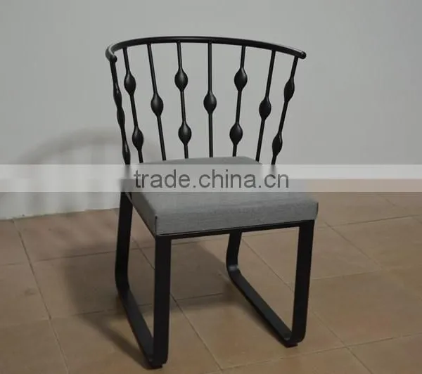 New Design High Back Iron Black Color Outdoor Metal Industrial Chair photo-5