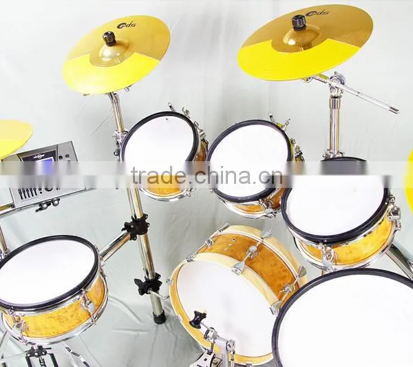 6 pc Wooden Chamber Pvc Cover Electronic Drum Kits photo-4