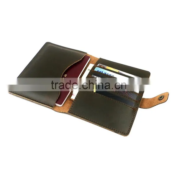ODM RFID Protect Handmade Minimalist Leather Men Travel Passport Holder photo-2