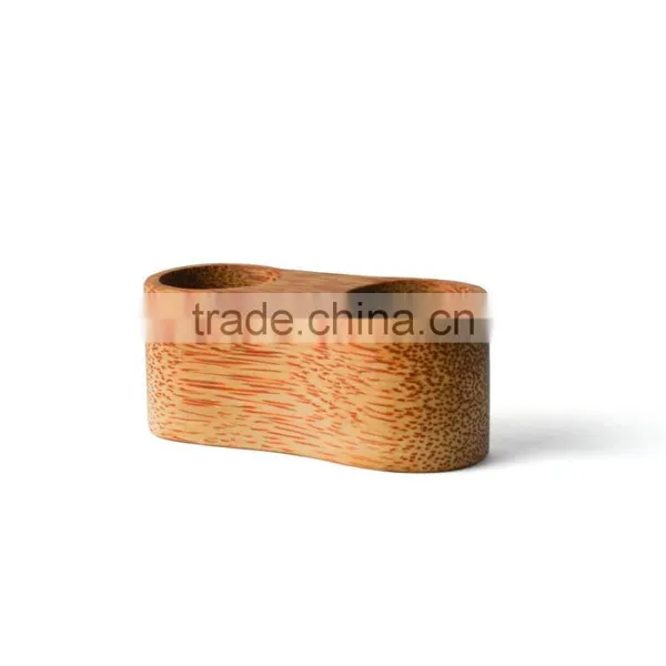 Salt and Peper Holder Set With Mini Spoon/condiment Set, Made of Vietnam Coconut Wood photo-2