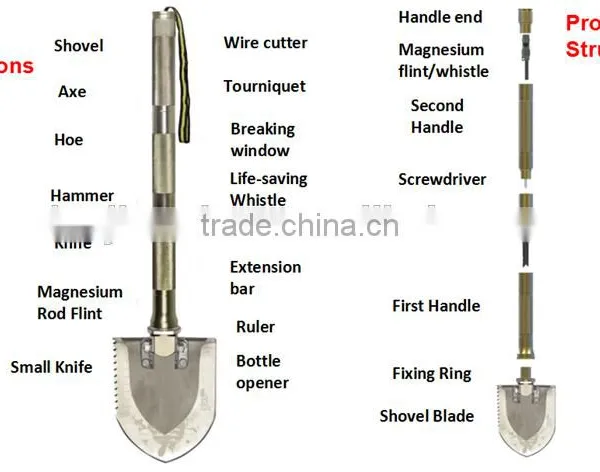 Outdoor Utility Enthusiasts Camping Combination Tool ,Multi-use Steel Pickaxesand Shovel ,garden Equipment photo-6